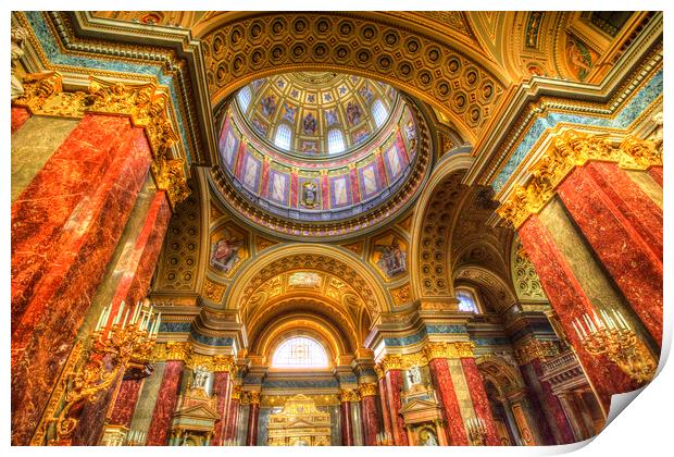 St Stephen's Basilica Budapest Print by David Pyatt