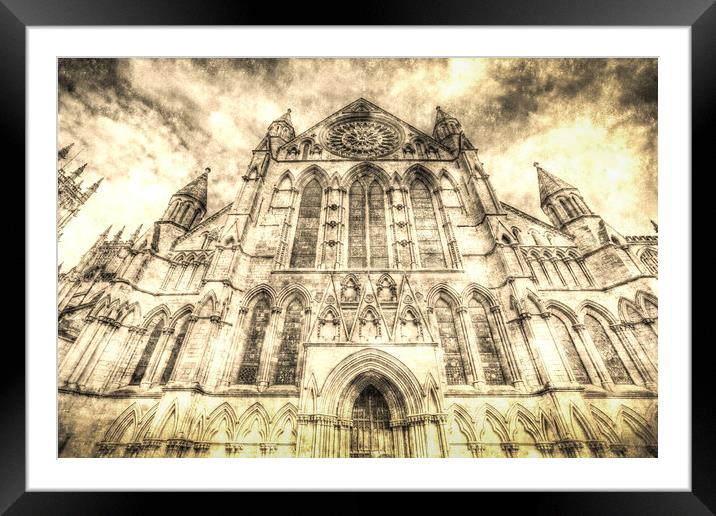 York Minster Vintage Framed Mounted Print by David Pyatt