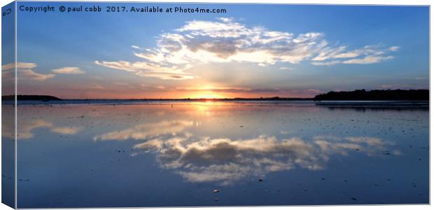 Reflection of a sunset. Canvas Print by paul cobb