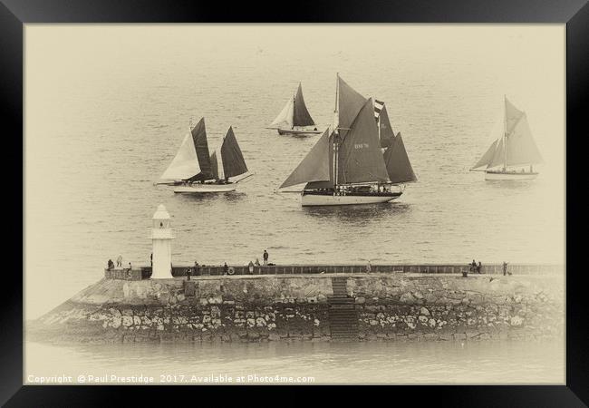 Sail Trawlers in Heritage Regatta Framed Print by Paul F Prestidge
