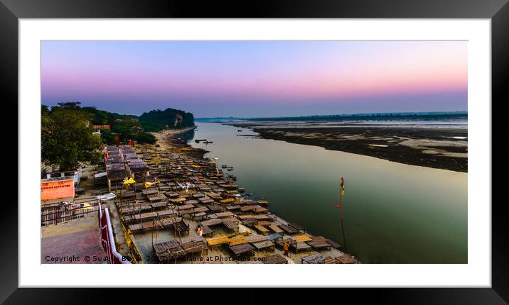 Exotic view of River Ganges at Shringverpur Framed Mounted Print by Swapan Banik