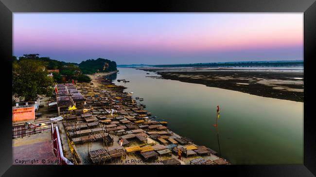 Exotic view of River Ganges at Shringverpur Framed Print by Swapan Banik