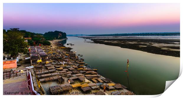 Exotic view of River Ganges at Shringverpur Print by Swapan Banik