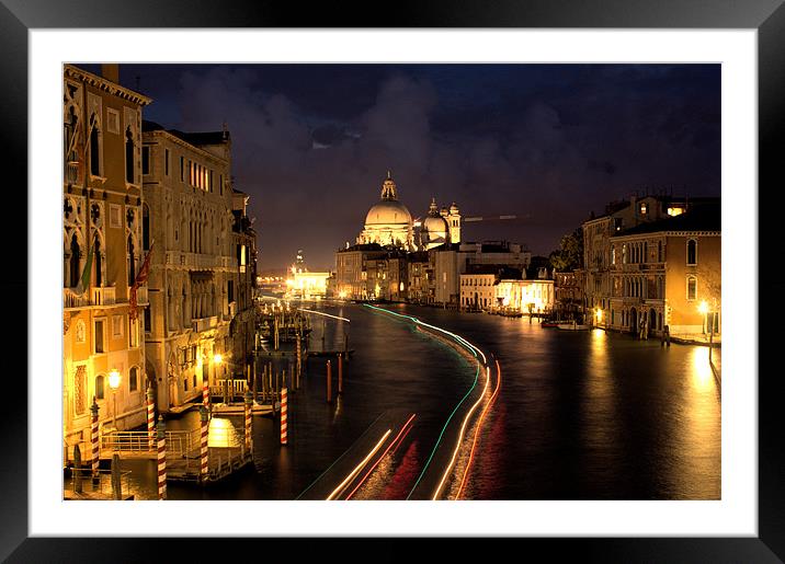 Grand Canal, Venice at Dusk Framed Mounted Print by Lucy Antony