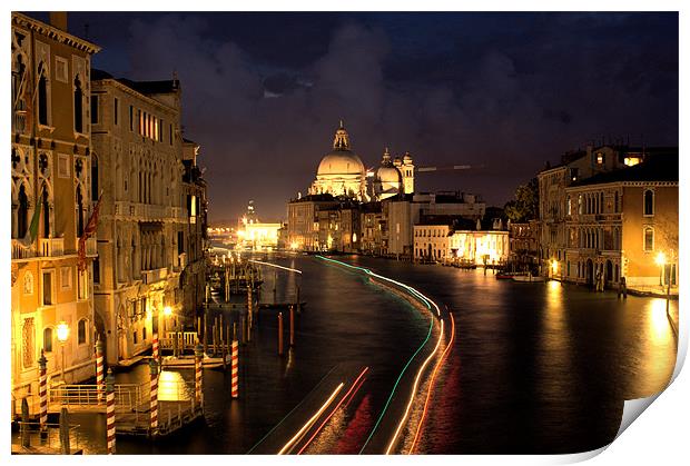 Grand Canal, Venice at Dusk Print by Lucy Antony