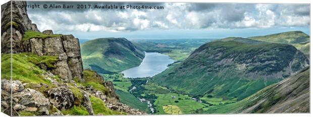Wast Water from Great Gable Canvas Print by Alan Barr