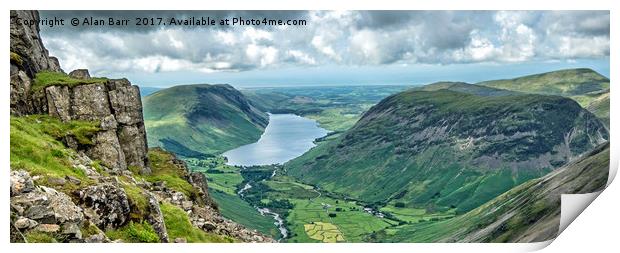 Wast Water from Great Gable Print by Alan Barr