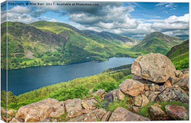 Buttermere Lake from Red Pike  Canvas Print by Alan Barr