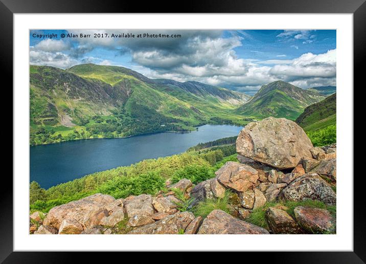 Buttermere Lake from Red Pike  Framed Mounted Print by Alan Barr
