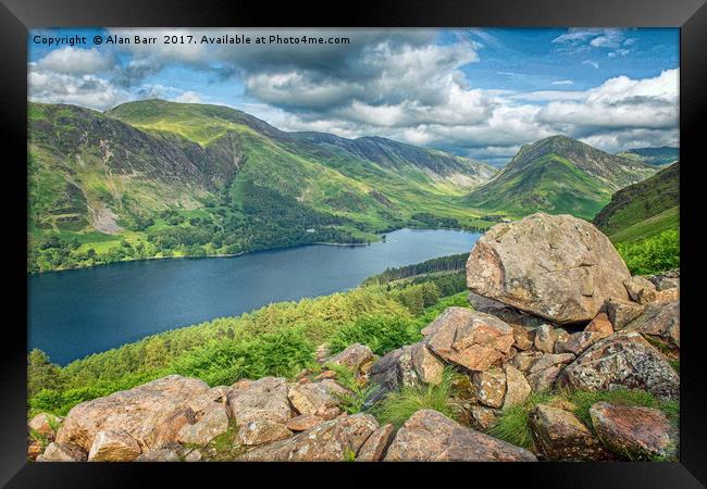 Buttermere Lake from Red Pike  Framed Print by Alan Barr