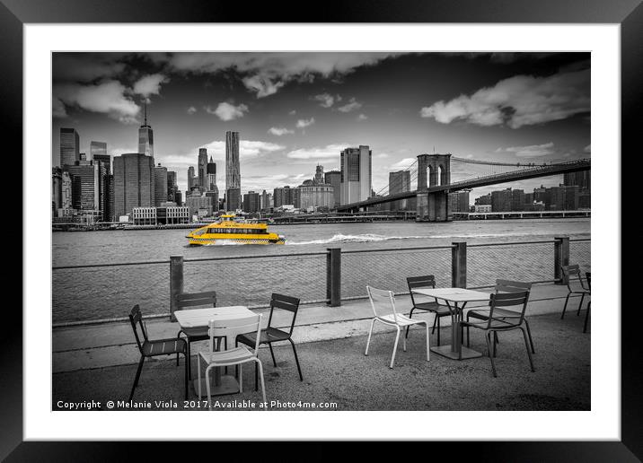 NEW YORK CITY Walking along the River Bank Framed Mounted Print by Melanie Viola