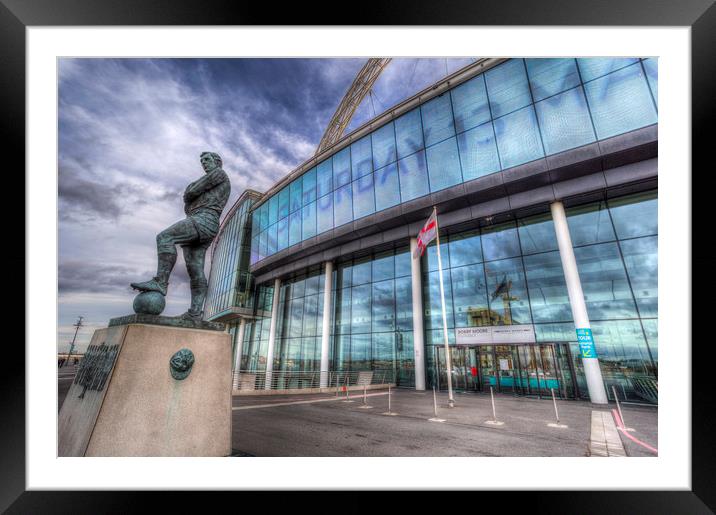 Bobby Moore Statue Wembley Stadium Framed Mounted Print by David Pyatt