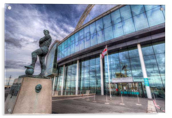 Bobby Moore Statue Wembley Stadium Acrylic by David Pyatt