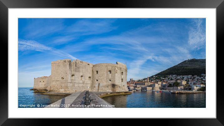 Looking back on St Johns Fortress and the old harb Framed Mounted Print by Jason Wells
