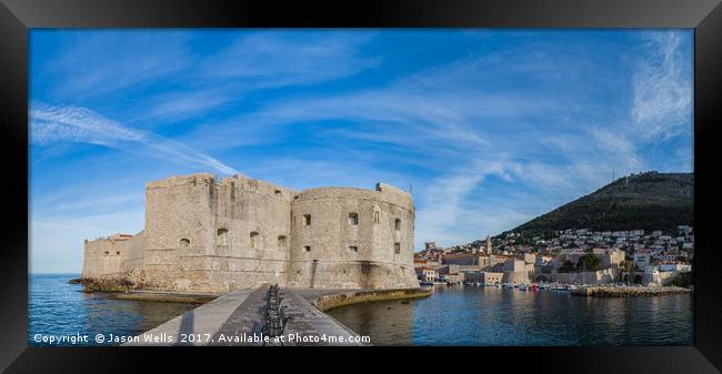 Looking back on St Johns Fortress and the old harb Framed Print by Jason Wells