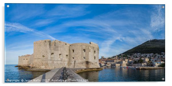 Looking back on St Johns Fortress and the old harb Acrylic by Jason Wells