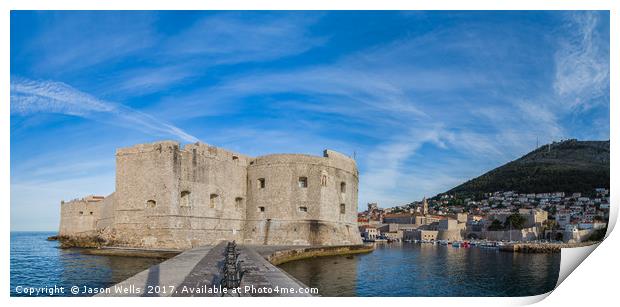 Looking back on St Johns Fortress and the old harb Print by Jason Wells