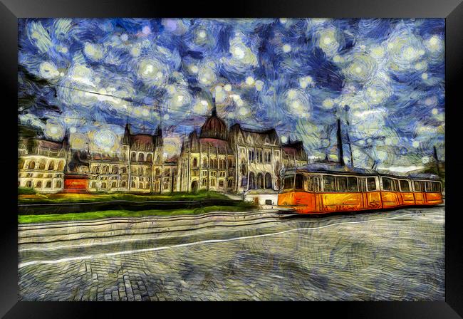 Budapest Parliament Vincent Van Gogh Framed Print by David Pyatt
