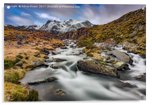 Mountain River Snowdonia  Acrylic by Adrian Evans