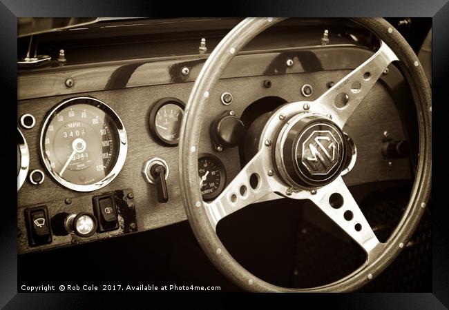 MG Sports Car Dashboard Framed Print by Rob Cole