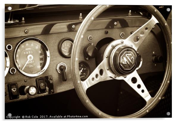 MG Sports Car Dashboard Acrylic by Rob Cole