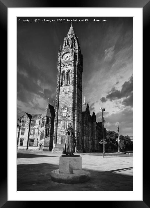 Rochdale town hall Framed Mounted Print by Derrick Fox Lomax