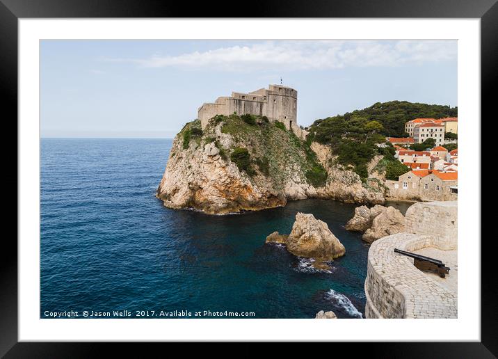 Dubrovnik's Gibraltar by the waters edge Framed Mounted Print by Jason Wells