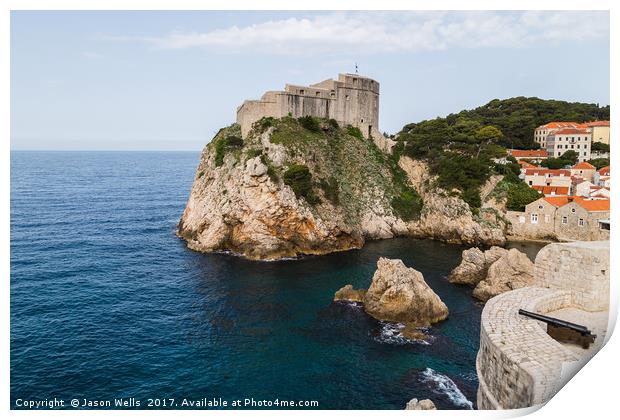 Dubrovnik's Gibraltar by the waters edge Print by Jason Wells