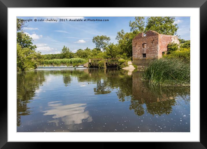 Reflections at Cutt Mill in Dorset Framed Mounted Print by colin chalkley