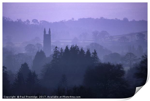 Widdecombe Church Through The Mist Print by Paul F Prestidge
