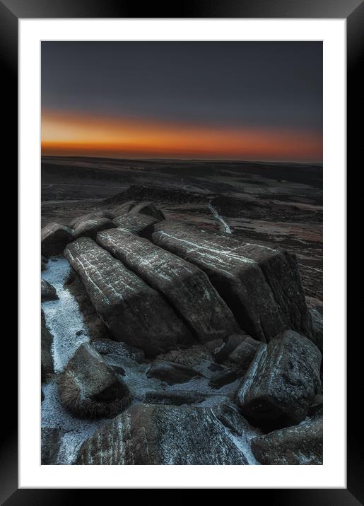 Higger Tor to Carl Wark Framed Mounted Print by Paul Andrews
