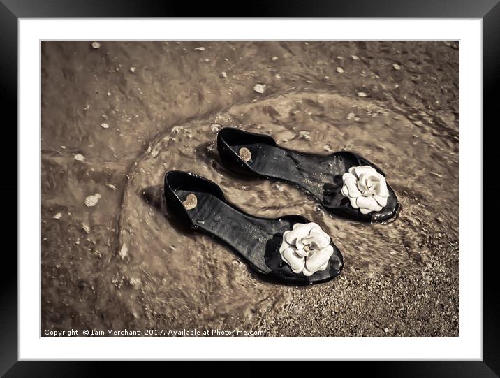 Footsteps in the Sand Framed Mounted Print by Iain Merchant