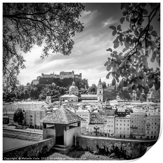 SALZBURG Gorgeous Old Town with Citywall Print by Melanie Viola