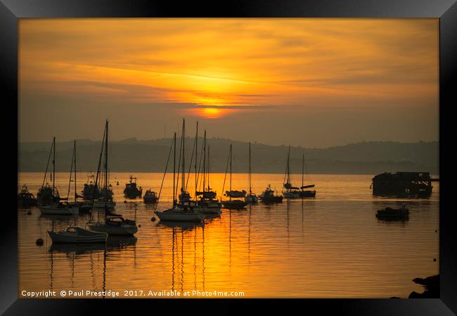 Outer Harbour Sunset Framed Print by Paul F Prestidge