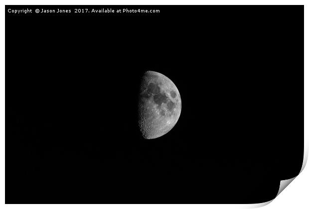 First Quarter Phase of the Moon Print by Jason Jones