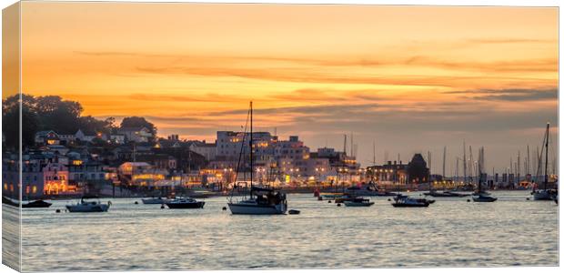 Cowes Week Sunset 2016 Canvas Print by Wight Landscapes