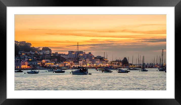 Cowes Week Sunset 2016 Framed Mounted Print by Wight Landscapes