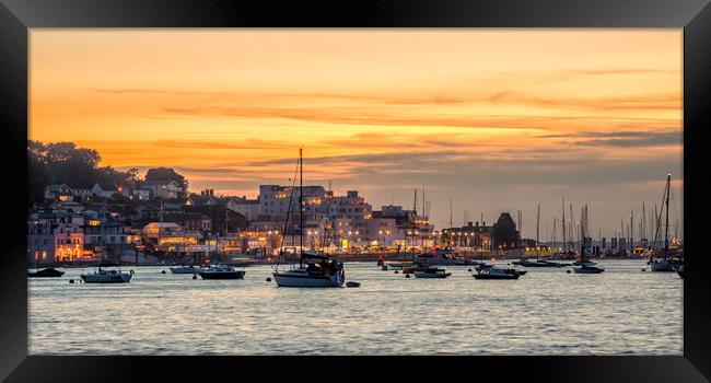 Cowes Week Sunset 2016 Framed Print by Wight Landscapes