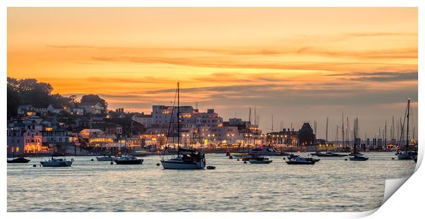 Cowes Week Sunset 2016 Print by Wight Landscapes