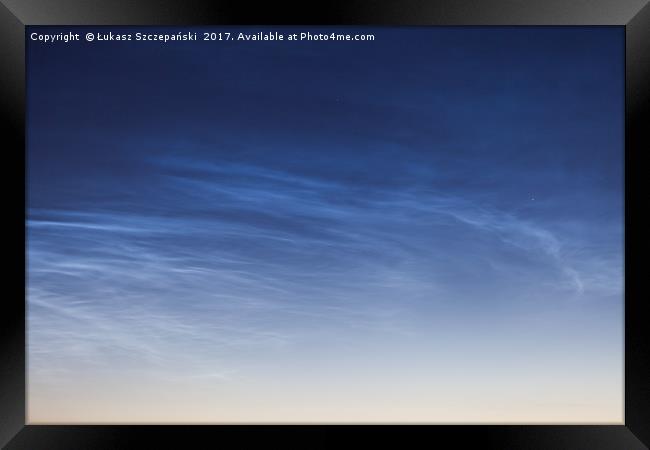 Noctilucent cloud (NLC, night clouds) Framed Print by Łukasz Szczepański