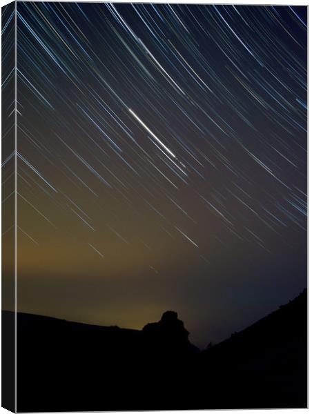 Valley of Rocks Star Trails Canvas Print by graham young