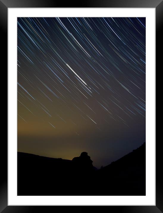 Valley of Rocks Star Trails Framed Mounted Print by graham young