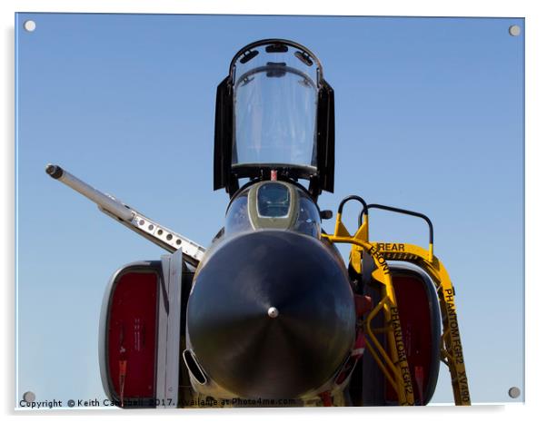 RAF F-4 Phantom head-on Acrylic by Keith Campbell