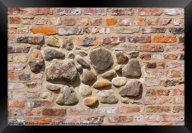 Brick and stone wall texture Framed Print by Robert Gipson