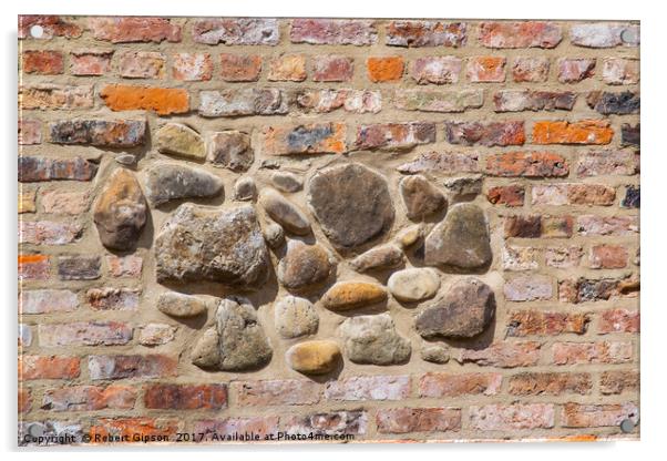 Brick and stone wall texture Acrylic by Robert Gipson