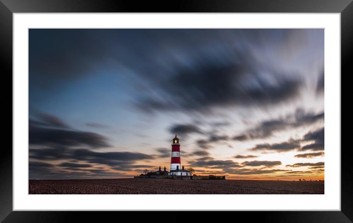 Happisburgh lighthouse in Norfolk Framed Mounted Print by Gary Pearson