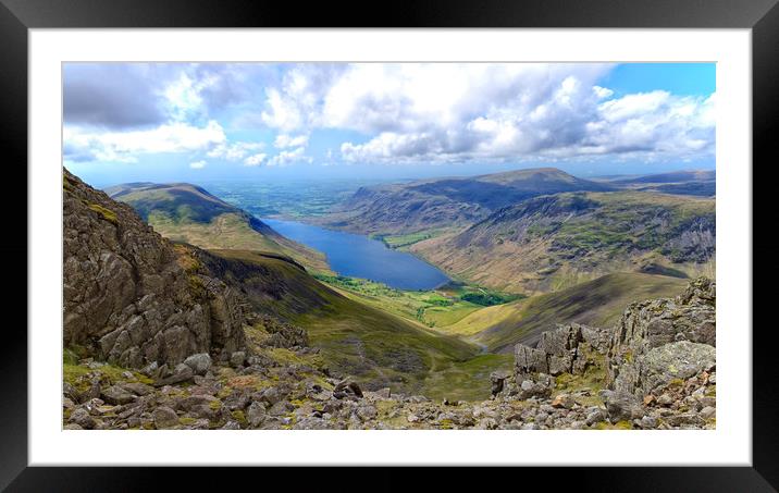 Wast Water Panorama Framed Mounted Print by Carl Blackburn