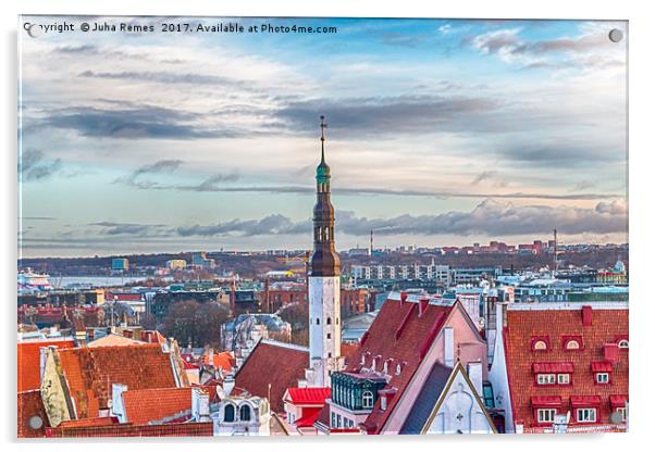 Tallinn Cityscape Acrylic by Juha Remes
