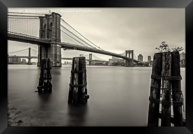Brooklyn Bridge Framed Print by Pete Lawless