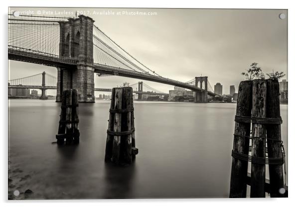 Brooklyn Bridge Acrylic by Pete Lawless